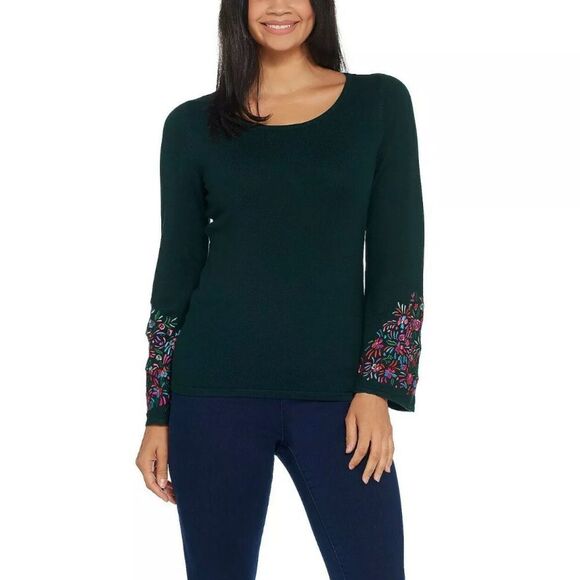 Linea Louis by Dell'Olio Embroidery Knit Sweater - Picture 1 of 5